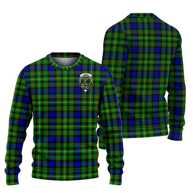 Rollo Modern Tartan Ugly Sweater with Family Crest