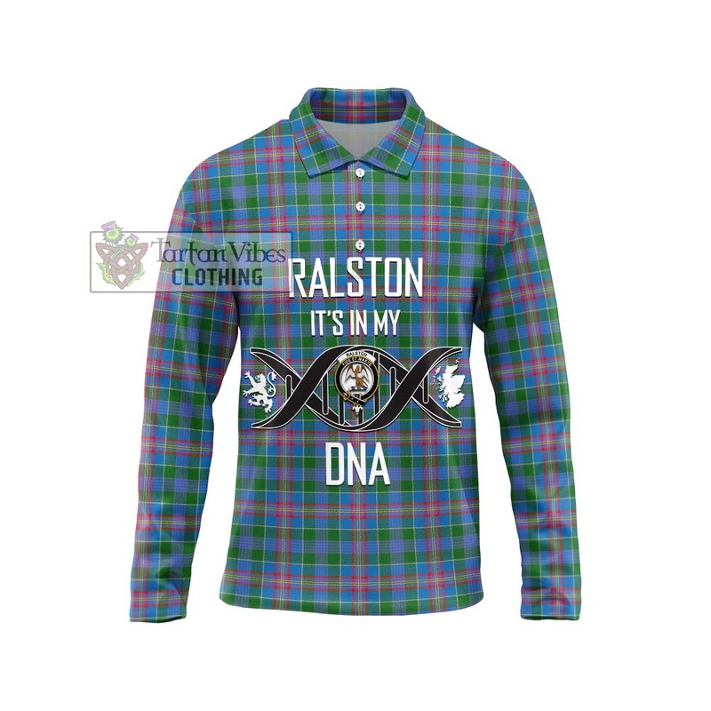Ralston Tartan Long Sleeve Polo Shirt with Family Crest DNA In Me Style