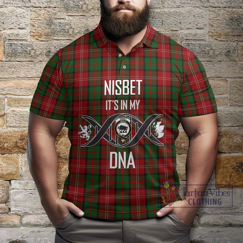 Nisbet Tartan Polo Shirt with Family Crest DNA In Me Style